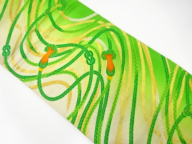 JAPANESE KIMONO / ANTIQUE FUKURO OBI / SILK / WOVEN KUMIHIMO CORD PATTERN